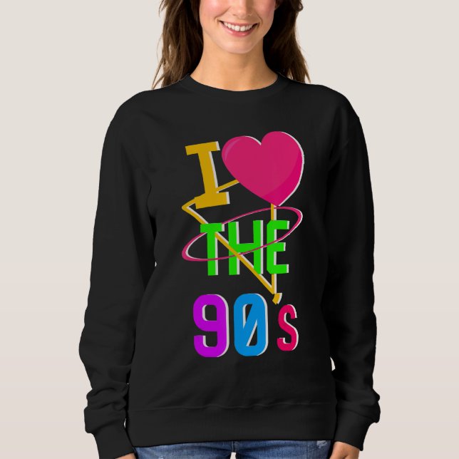 Sudadera 1990's 90s I Heart Nineties I Love The 90's Old Sc (Anverso)