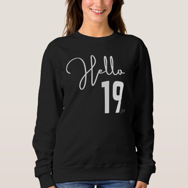 Sudadera 19 cumpleaños Hola 19 Est 2003 (Anverso)