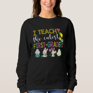 Sudadera 1.ᵉʳ Grado de Maestros Bunny Egg Easter Day Happy 
