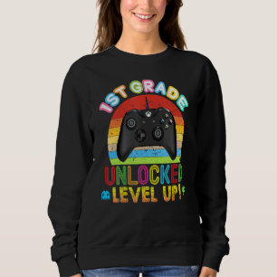 Sudadera 1.ᵉʳ Grado Desbloqueado Nivel Up Video Game Consol