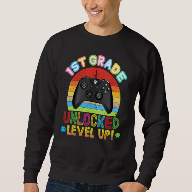 Sudadera 1.ᵉʳ Grado Desbloqueado Nivel Up Video Game Consol (Anverso)