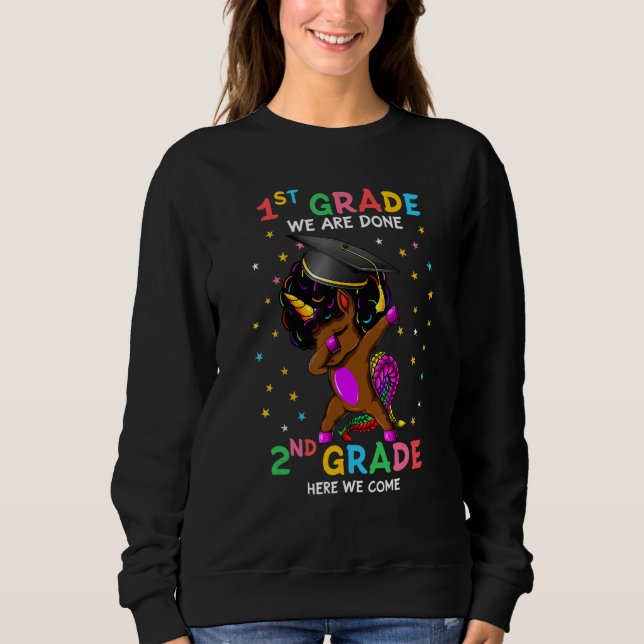 Sudadera 1.ᵉʳ Graduado Afro Unicornio El Último Día De Scho (Anverso)
