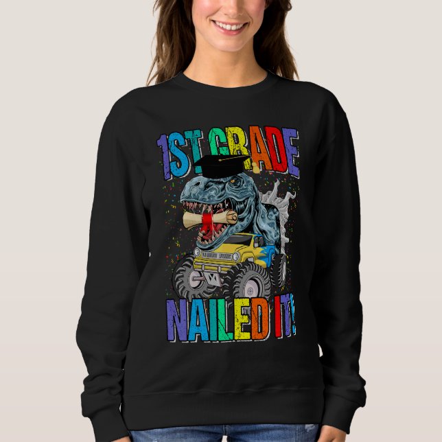 Sudadera 1.ᵉʳ Monstruo de Camión Dinosaurio (Anverso)