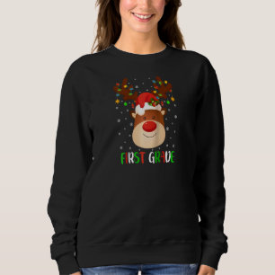 Sudadera 1.ᵉʳ Squad de reno de grado Santa Hat Raglan