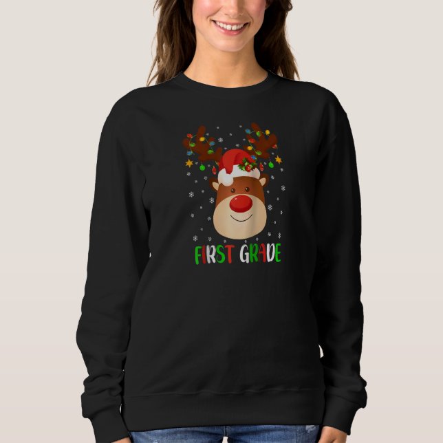 Sudadera 1.ᵉʳ Squad de reno de grado Santa Hat Raglan (Anverso)