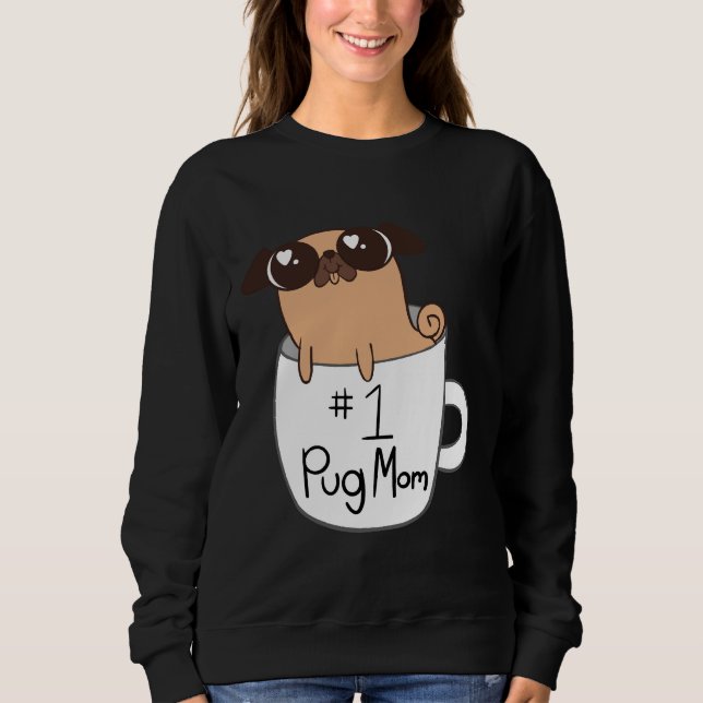 Sudadera 1 Camiseta Clásica Pug Mom 692 (Anverso)