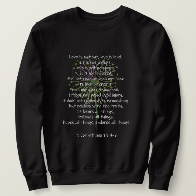 Sudadera 1 Corintios 13: 4-7 (Anverso del diseño)