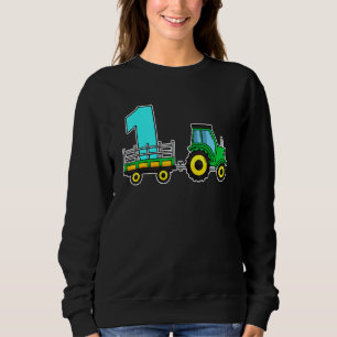 Sudadera 1 Cumpleaños 1 Un Chica Y Un Chico Tractor Farmer 