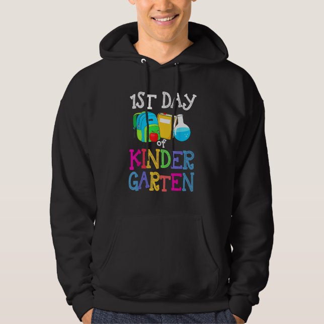 Sudadera 1st Day Of Kindergarten Back To School First Kids  (Anverso)