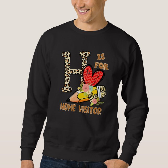 Sudadera 1st Day Of School Home Visitor Leopard Flowers Tea (Anverso)