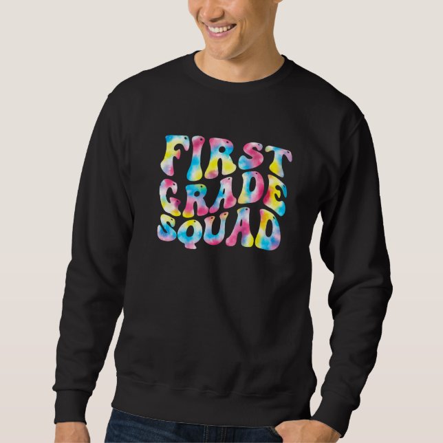Sudadera 1st First Grade Squad Teacher Back To School Retro (Anverso)
