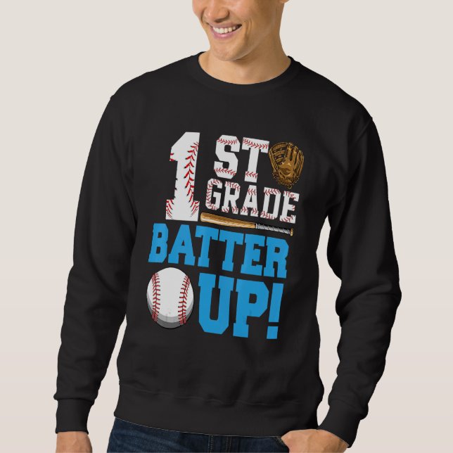 Sudadera 1st Grade Back To School 1st Grade Batter Up Baseb (Anverso)