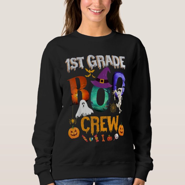 Sudadera 1st Grade Boo Crew Teacher Student  Halloween Cost (Anverso)