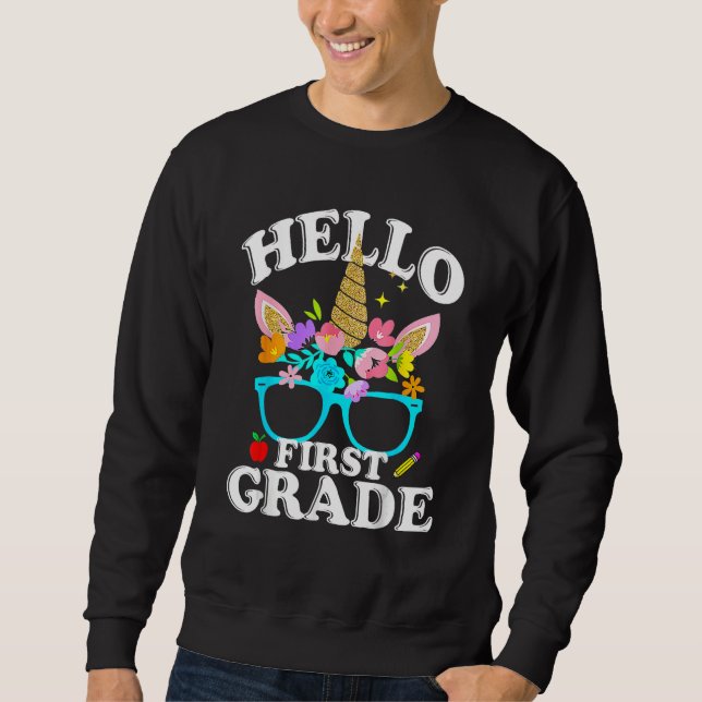 Sudadera 1st Grade First Day Of Back To School Teacher Unic (Anverso)