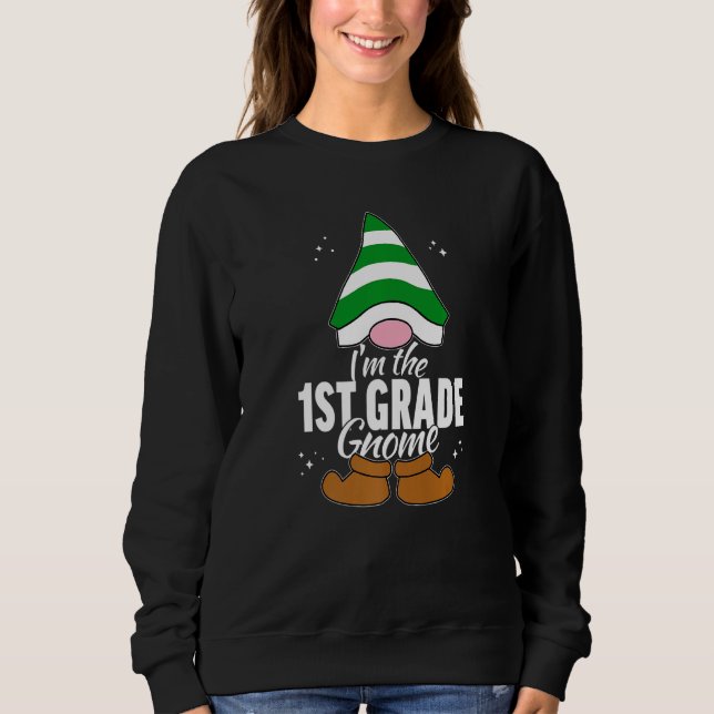 Sudadera 1st Grade Gnome Matching Family Group Christmas Pi (Anverso)