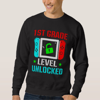 Sudadera 1st Grade Level Unlocked  Back To School Gamer Boy