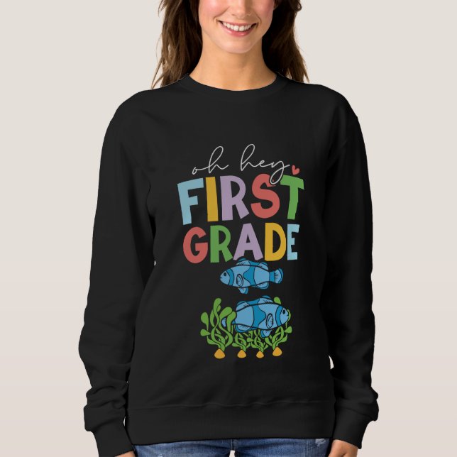 Sudadera 1st Grade Outfit Boys Kids Fish - First Day of Fir (Anverso)