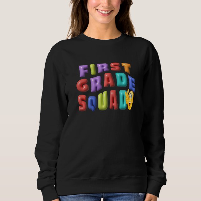 Sudadera 1st Grade Squad Team  Back To School Girls Boys Te (Anverso)
