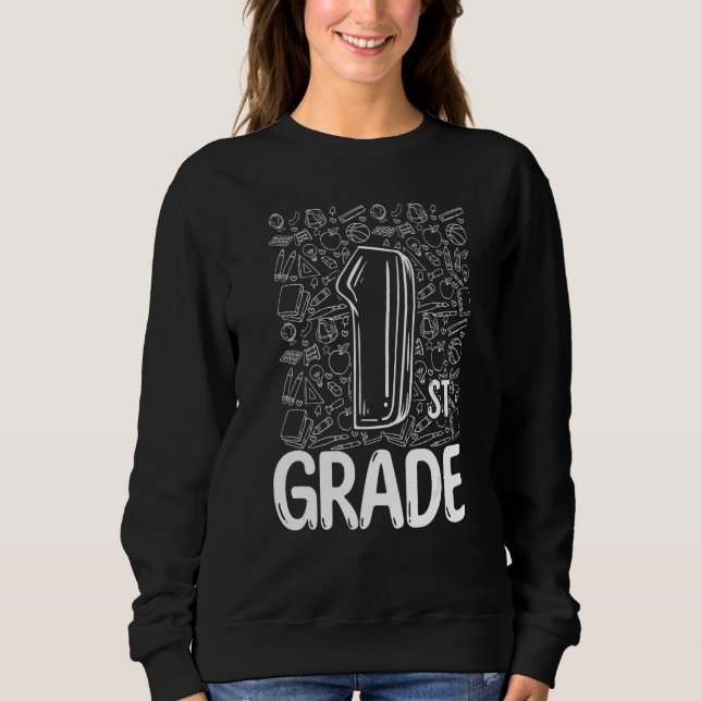 Sudadera 1st Grade Typography Team First Grade Back To Scho (Anverso)
