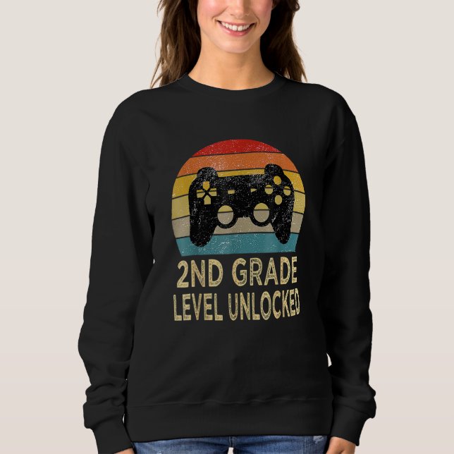 Sudadera 2º Grado Grado Desbloqueado Video Gamer De Vuelta  (Anverso)