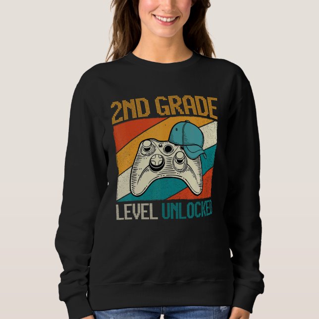 Sudadera 2º Grado Grado Desbloqueado Video Gamer De Vuelta  (Anverso)