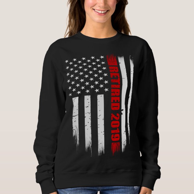 Sudadera 2019 Retired Firefighter   Thin Red Line American  (Anverso)