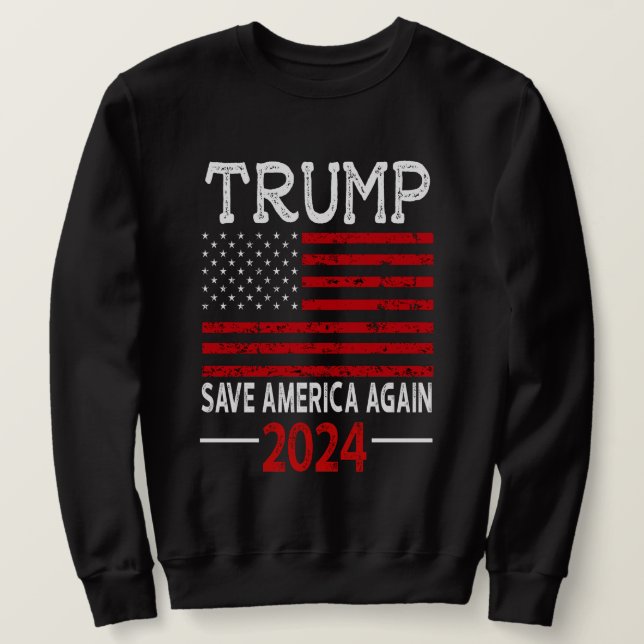 Sudadera 2024 Trump salve a Estados Unidos de nuevo bandera (Anverso del diseño)