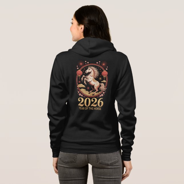 Sudadera 2026 Chinese New Year Of The Horse Zodiac Hoodie (Reverso completo)