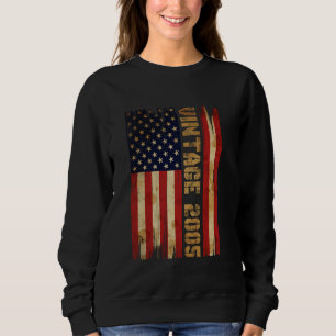 Sudadera 20 años de edad Vintage 2005 Bandera Americana Cum