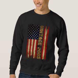 Sudadera 20 años de edad Vintage 2005 bandera americana cum