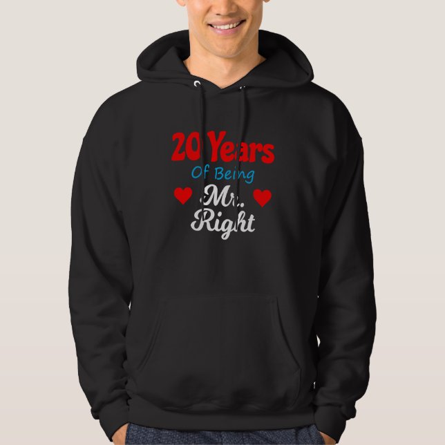 Sudadera 20th Wedding Anniversary for Men Him Mr Right Husb (Anverso)