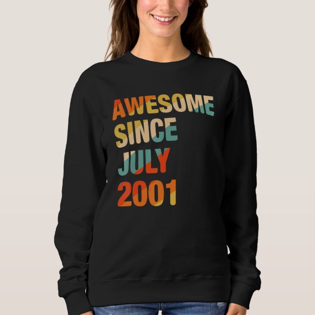 Sudadera 21º cumpleaños maravilloso desde julio de 2001 21  (Anverso)