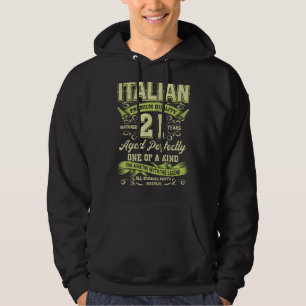 Sudadera 21 Aniversario Italiano Edad 21 Años Nacido En El