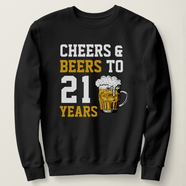 Sudadera 21 años de júbilo y cerveza a 21 años (Anverso del diseño)