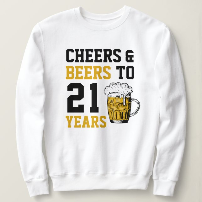 Sudadera 21 años de júbilo y cerveza a 21 años (Anverso del diseño)