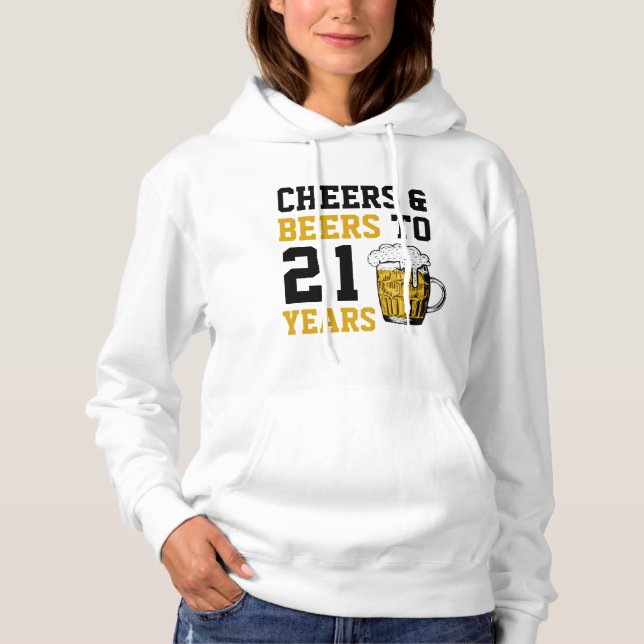 Sudadera 21 años de júbilo y cerveza a 21 años (Anverso)
