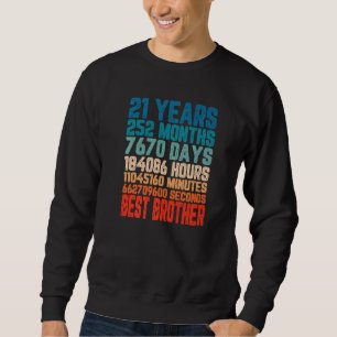 Sudadera 21 años Mejor Hermano Cumpleaños Bro Amor Familia