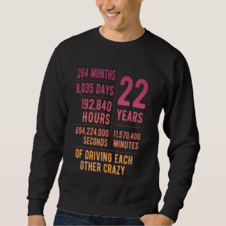 Sudadera 22 años de matrimonio gracioso 22 años de Boda
