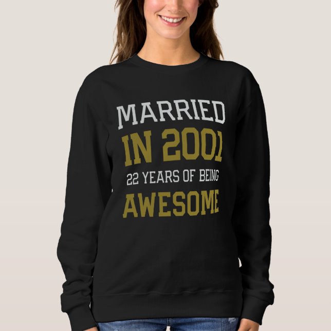 Sudadera 22nd Anniversary for Men Married In 2001 Couples H (Anverso)
