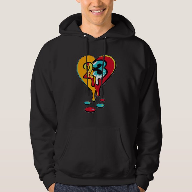 Sudadera 23 Drip Heart SB Dunk Para Coincidencia Con La Pie (Anverso)