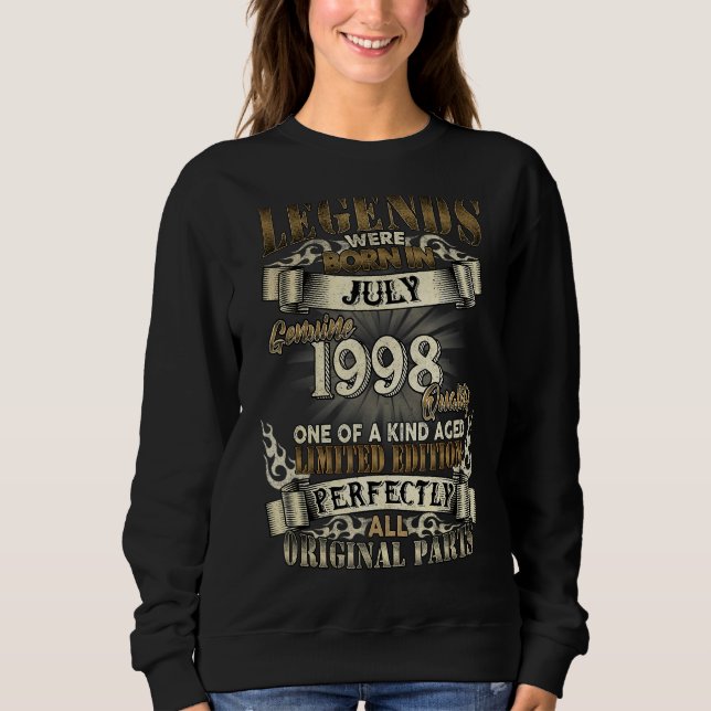 Sudadera 24º Cumpleaños De Leyendas Nacidas En Julio De 199 (Anverso)