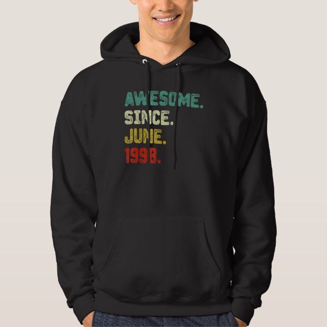 Sudadera 24° cumpleaños increíble desde junio de 1998 24 añ (Anverso)