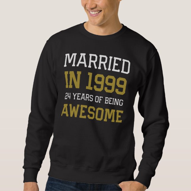 Sudadera 24th Anniversary for Men Married In 1999 Couples H (Anverso)