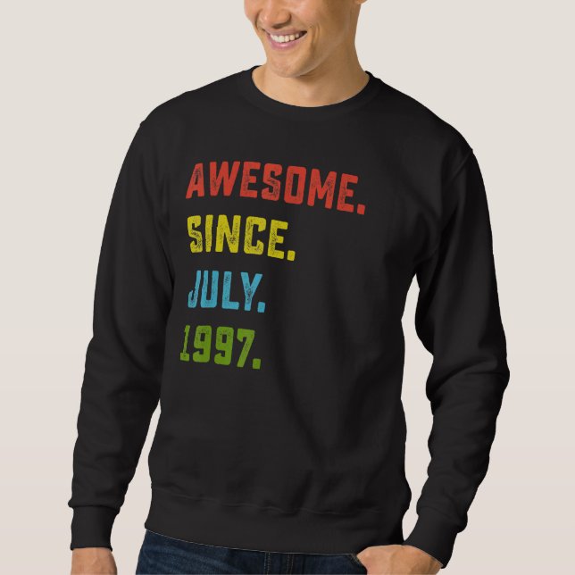 Sudadera 25º cumpleaños increíble desde julio de 1997 (Anverso)