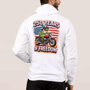 Sudadera 250 Años De Libertad Rana Patriótica Motociclista 