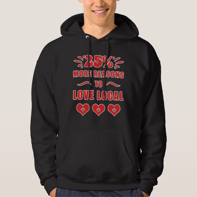 Sudadera 25% Más Razones Para Amar Lo Local (Anverso)