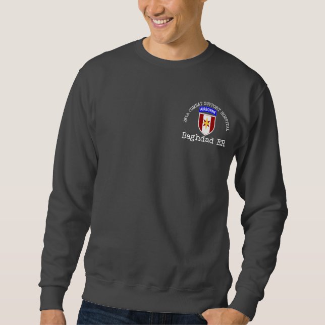Sudadera 28vo cuarto Hospital del apoyo táctico - Bagdad ER (Anverso)