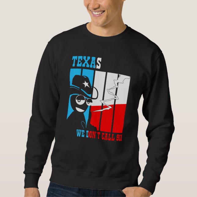 Sudadera 2.ª pistola de enmienda Texas, no llamamos al 911 (Anverso)