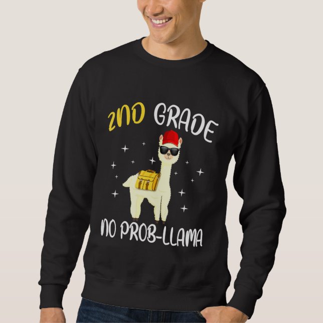 Sudadera 2.º Grado No Prob Llama De Vuelta A La Escuela (Anverso)