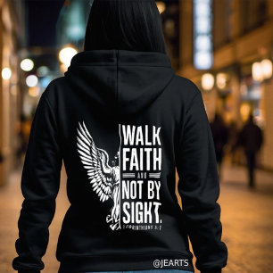 Sudadera 2 Corintios 5:7 Caminando por la fe no por el Ánge